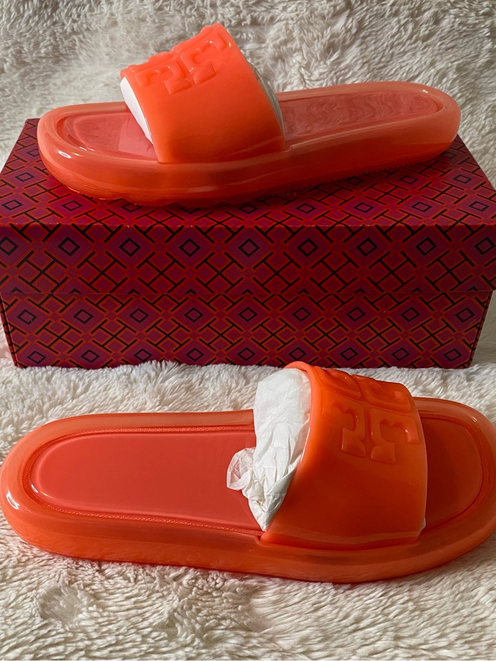 Orange Jelly Slide Sandals - Tory Burch - Picture 12 of 12